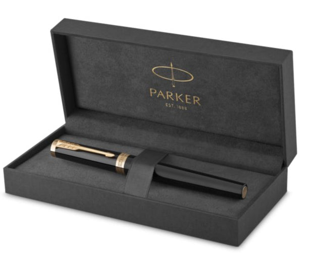 Parker Ingenuity Black G.T. – Federspitze M – blaue Tinte – Patronen – Aluminiumgehäuse