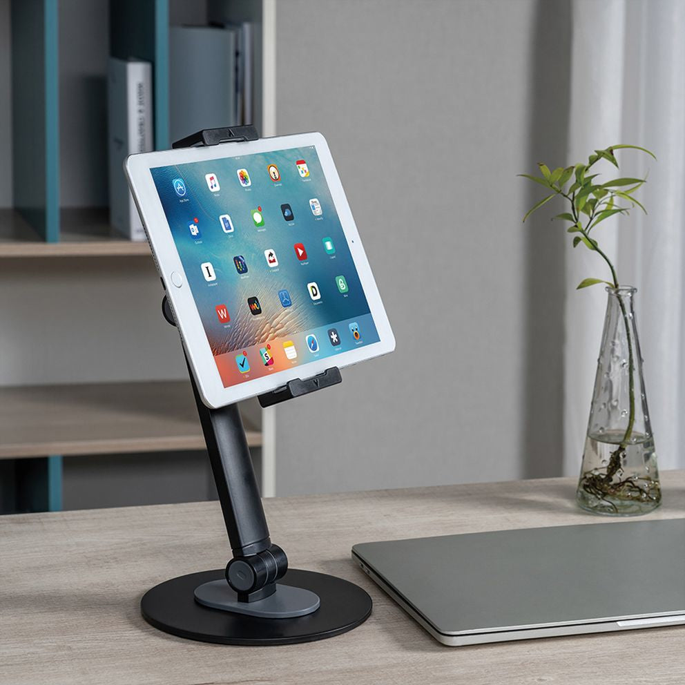 VALUE Tablet-Ständer – für Tablets 4,7–12,9″, mit Kugelgelenk, Tragfähigkeit 1 kg – Mattschwarz
