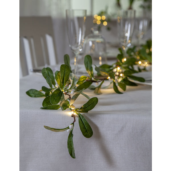 Star Trading Girlande Mistel – 1,8 m, 20 LED – Batteriebetrieb, Kunststoff & PVC, Grün