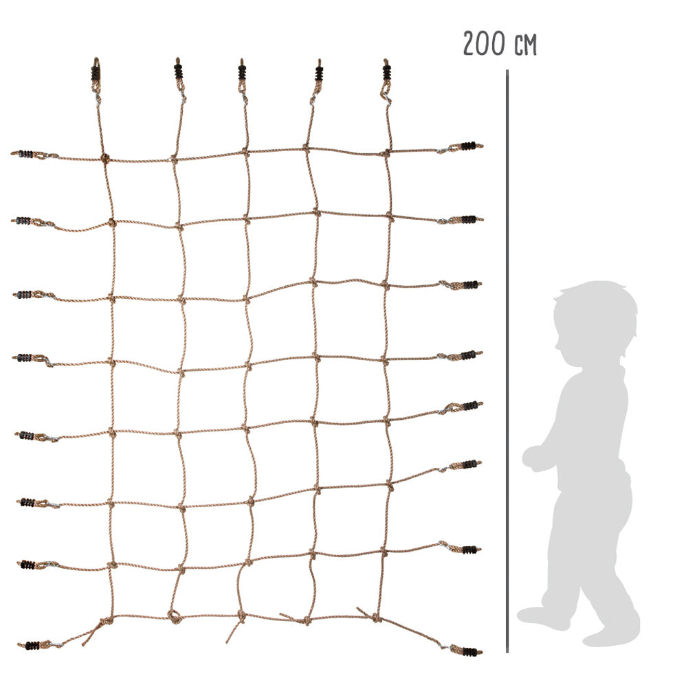 Small foot 11876 Kletternetz – max. 100 kg – 150 × 200 cm – ab 3 J. – Stoff, braun
