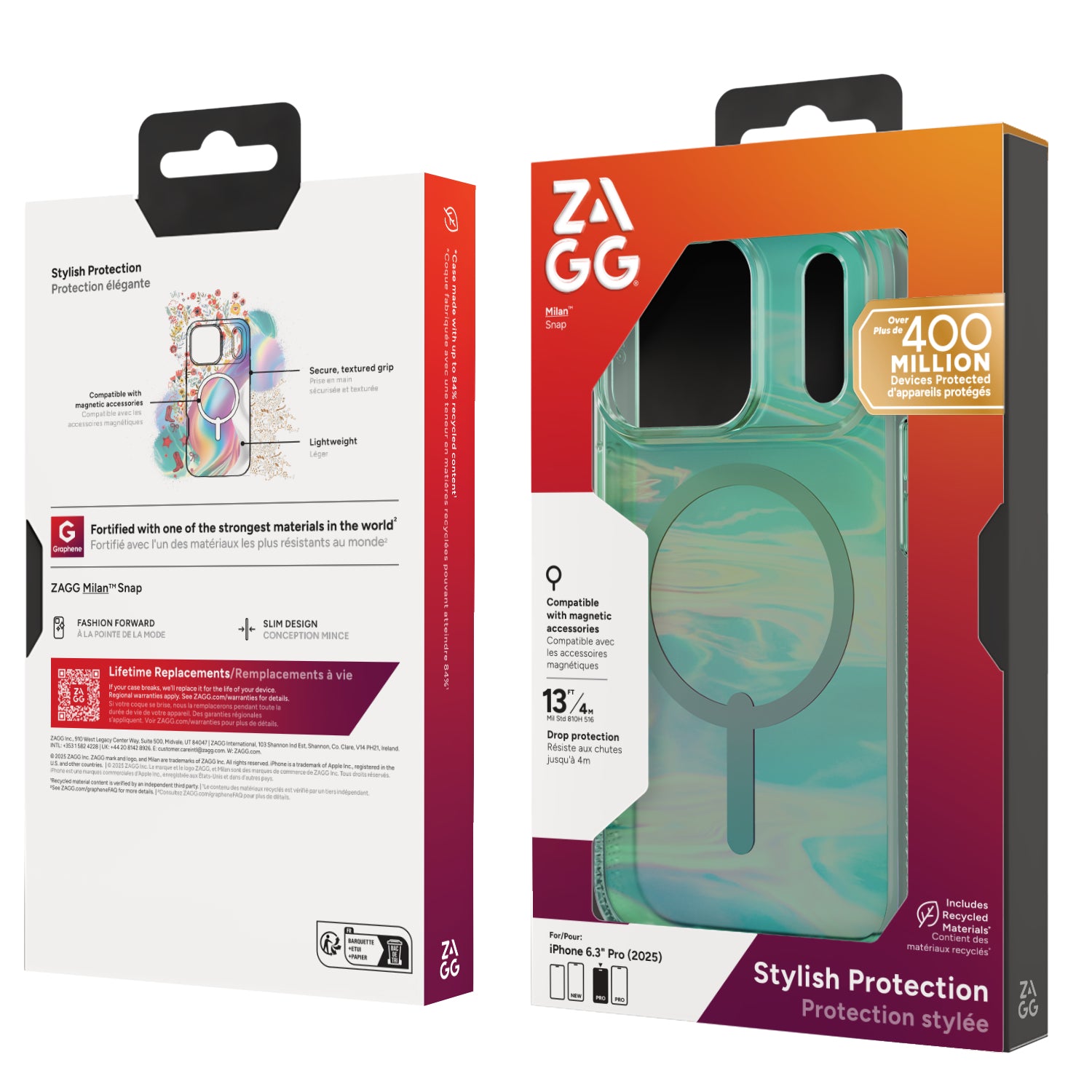 ZAGG Backcover Milan Snap – für Apple iPhone 17 Pro – Basin Iridescent Oil Slick