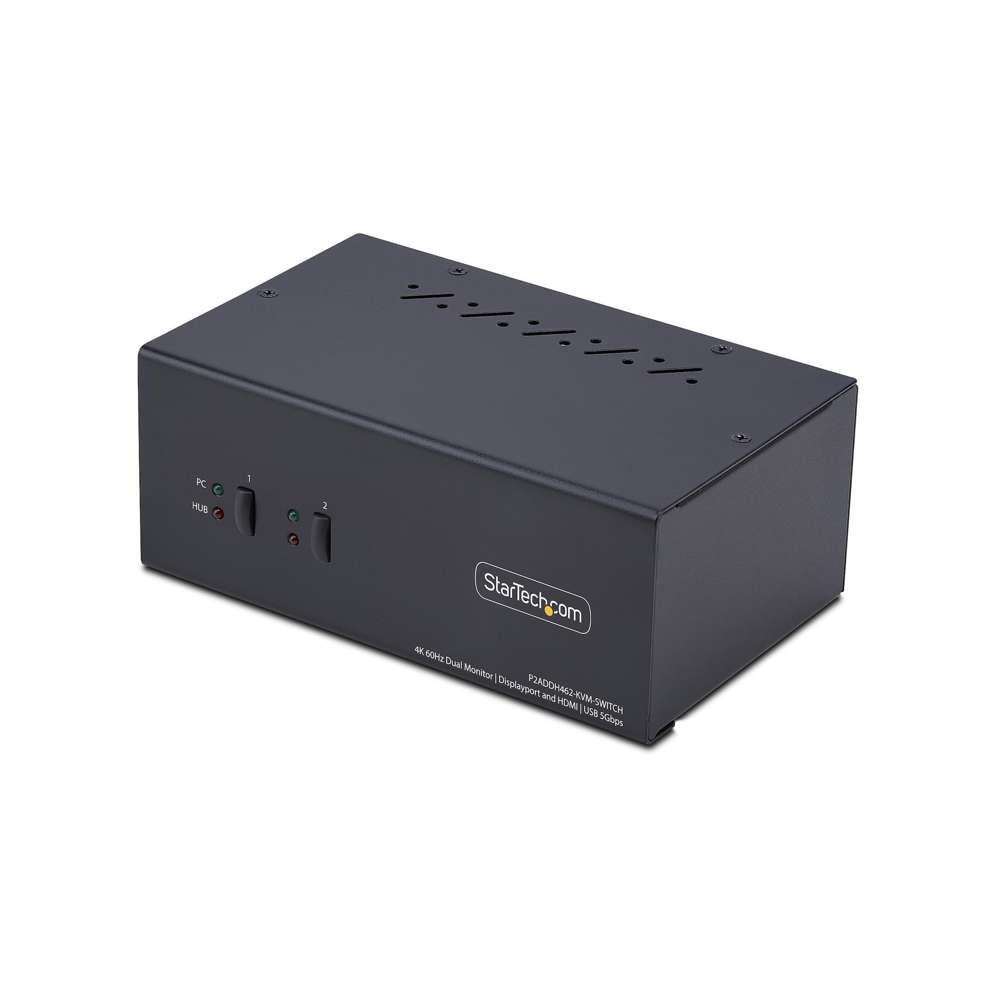 StarTech.com 2-Port Dual-View DP/HDMI KVM-Switch – 4K/60 Hz, USB 3.0-Hub, Audio