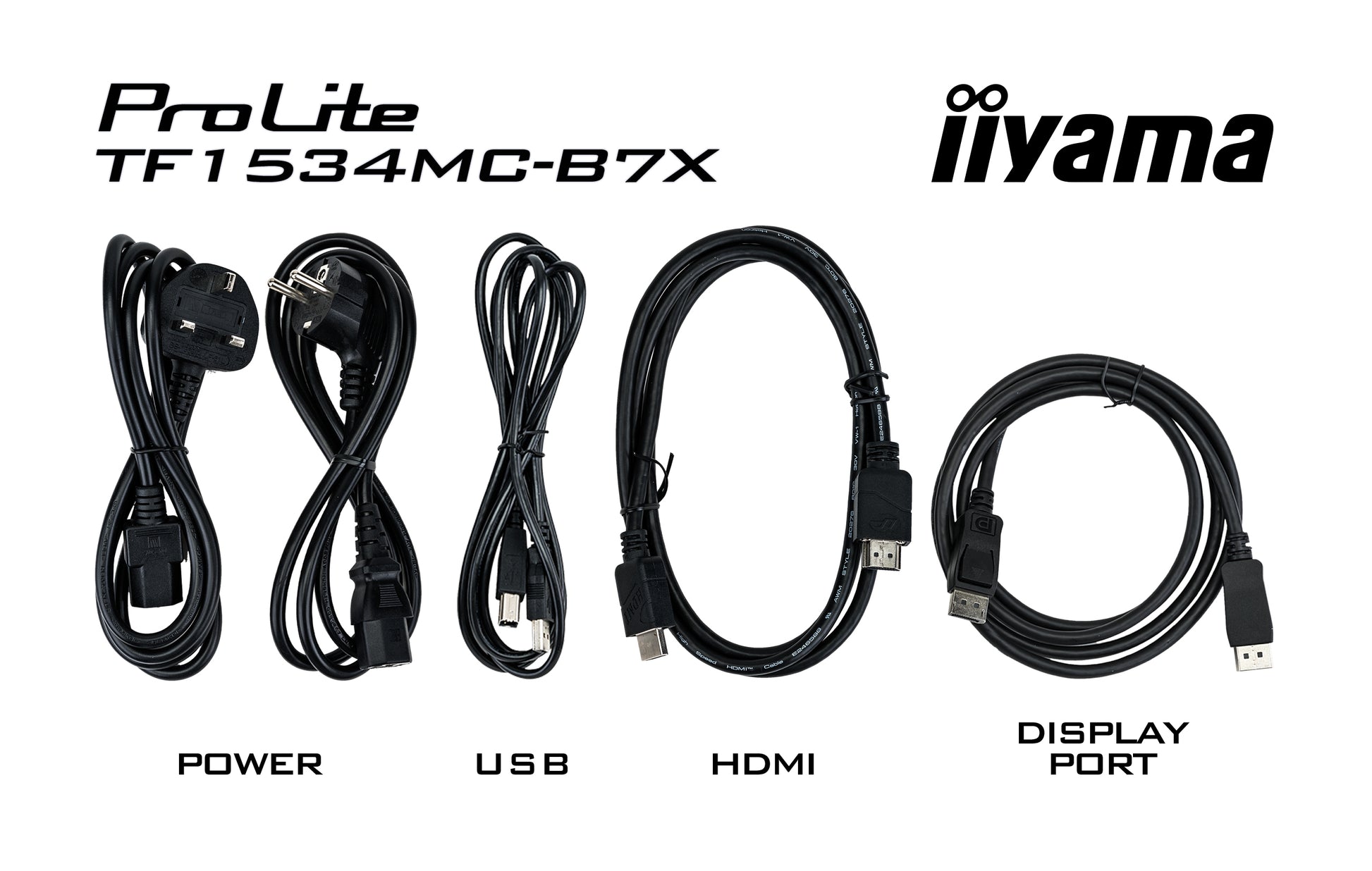 iiyama TF1534MC-B7X – Monitor, 15", 1024 × 768 (XGA), TN, Touch, 60 Hz, 370 cd/m², VESA 100 × 100, Schwarz