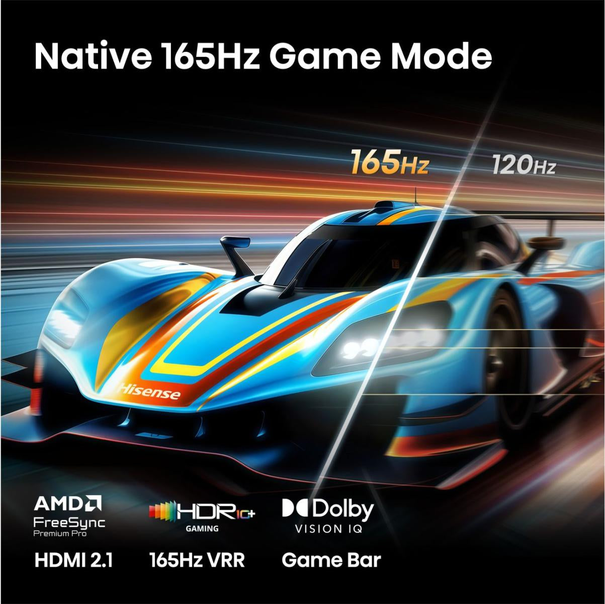 Hisense 55U7DS PRO – 55" TV – 4K UHD – Mini-LED – VIDAA – 165 Hz – 3000 cd/m² – Dolby Vision IQ, HDR10+