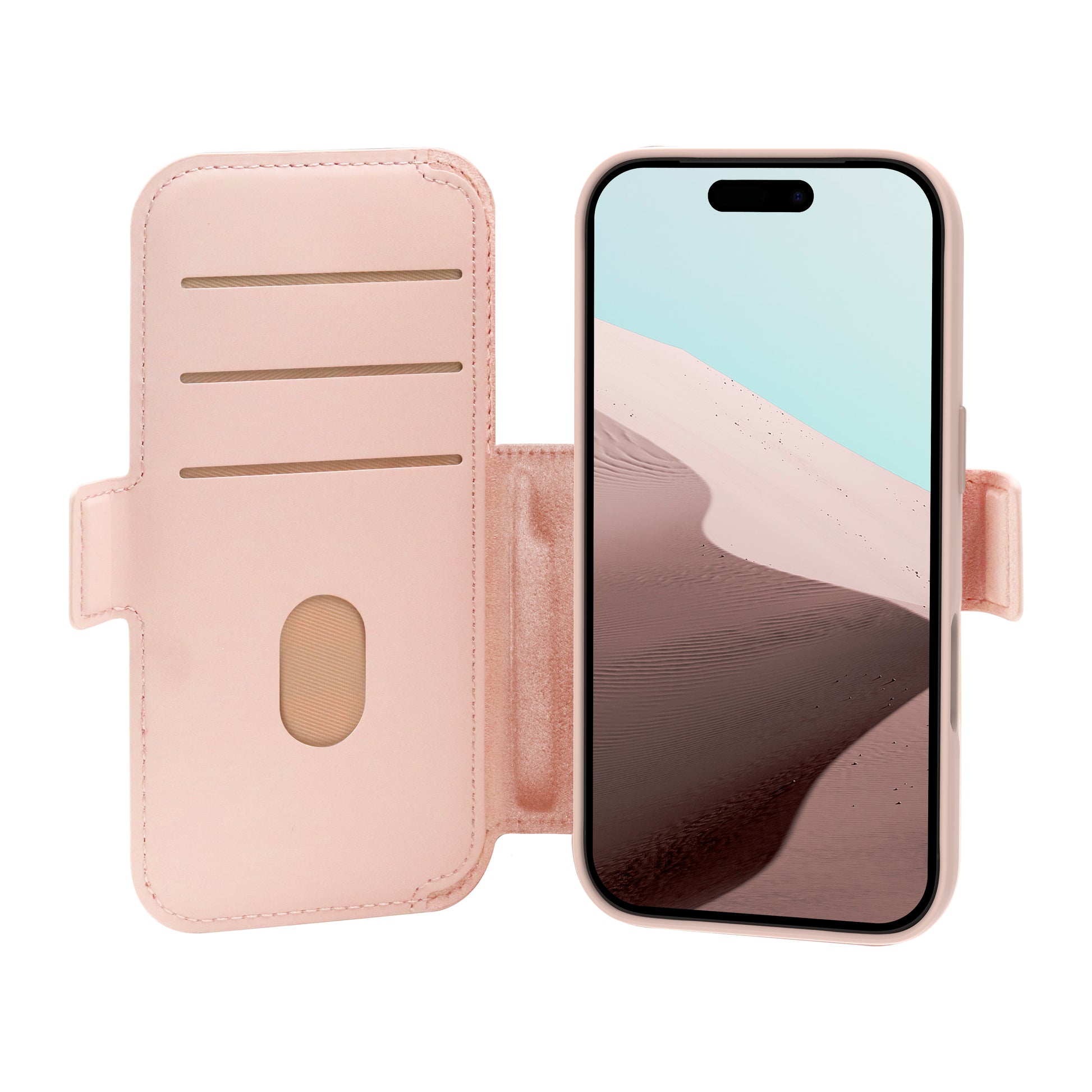 dbramante1928 Lynge MS ICON Wallethülle – für Apple iPhone 17 Pro, 3 Kartenfächer, Kunststoff, Pink Sand