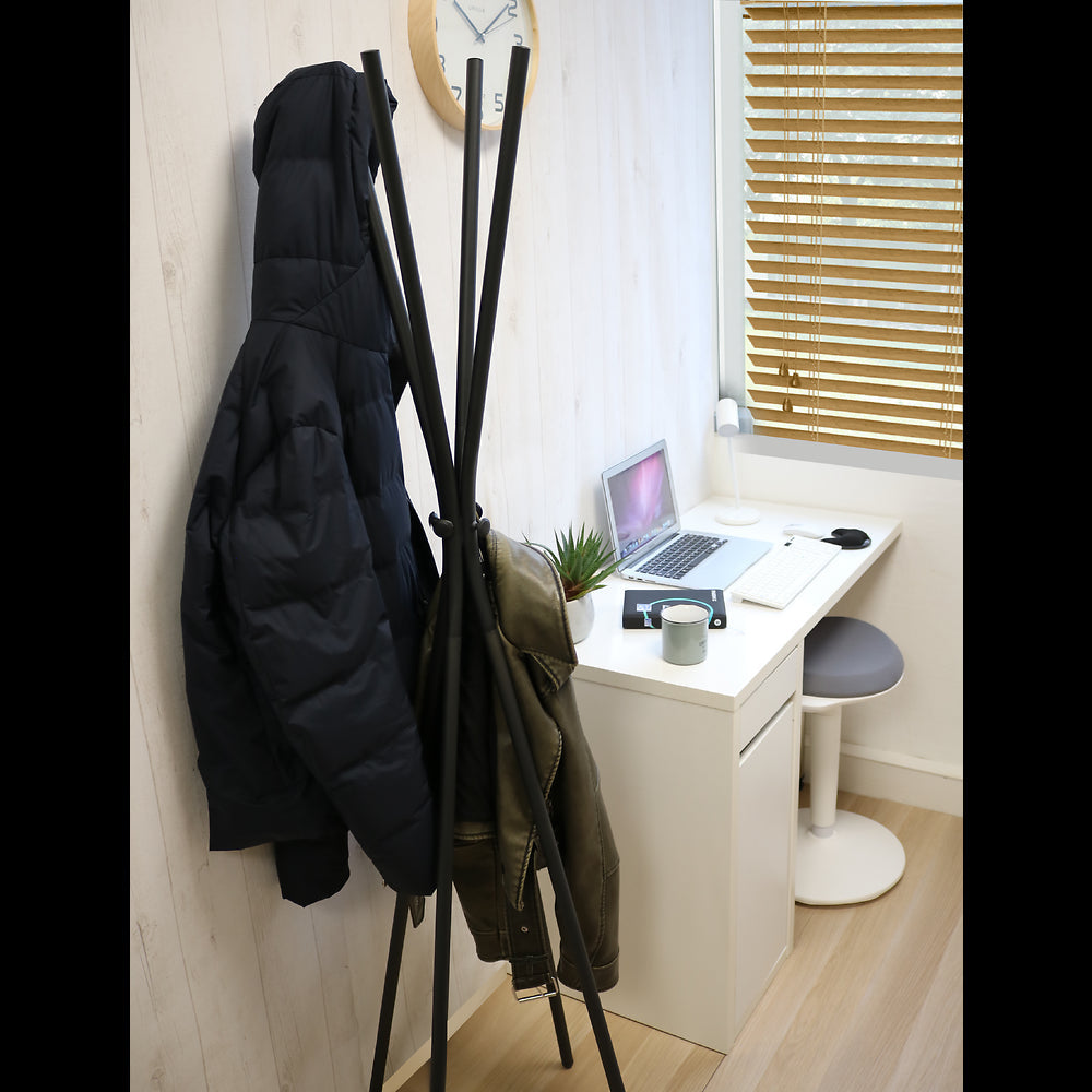 Unilux Totem Garderobenständer – Metall – Schwarz – 1'750 mm (8 Haken, 10 kg Tragkraft)