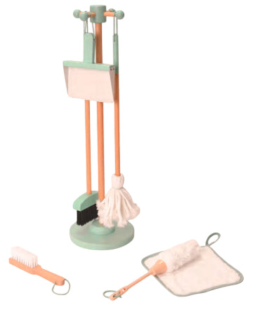 Spielba Holzspielwaren Reinigungsset – 20 × 68 cm – ab 3 Jahren – Holz, blau/orange
