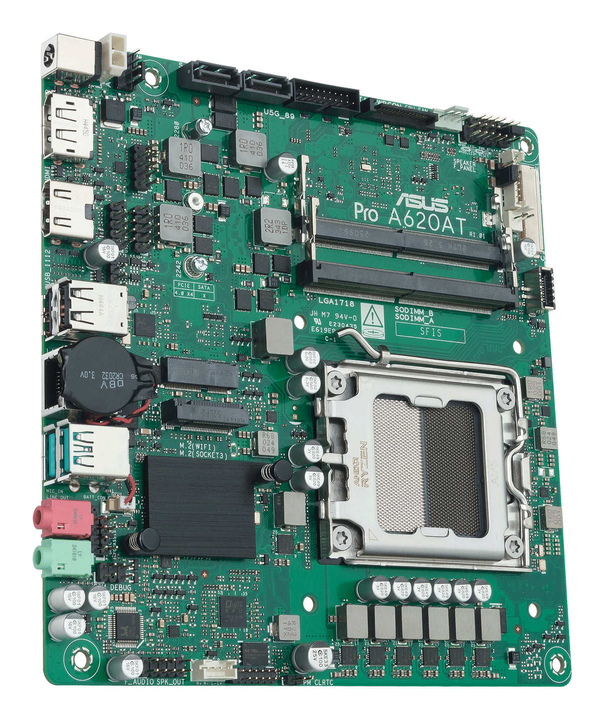 ASUS PRO A620AT-CSM – Mainboard – Sockel AM5, AMD A620, mini ITX, 2×SO-DIMM, DDR5, bis 128 GB