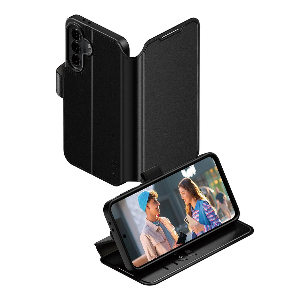 PanzerGlass CARE Feature Wallethülle – für Samsung Galaxy A37 5G, mit Kartenfach, PU, schwarz, kratzresistent