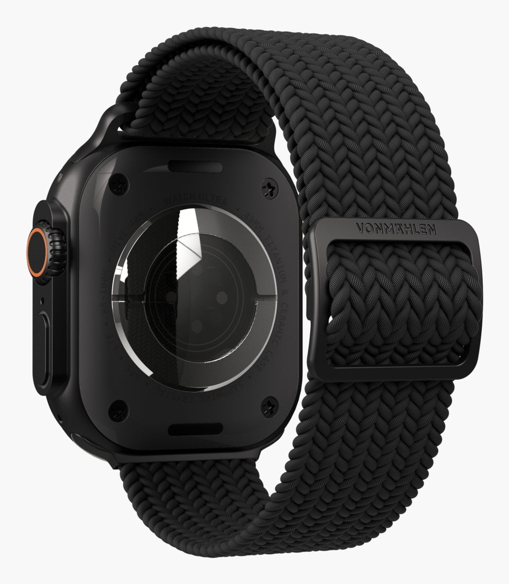 Vonmählen Woven Loop – Armband – für Apple Watch 40 mm, 41 mm, 42 mm, All Black, One Size, Nylon