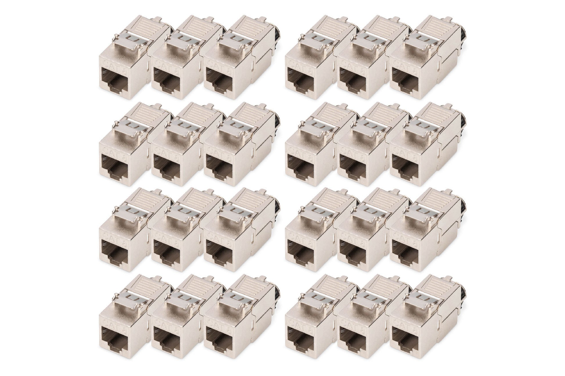 Digitus Keystone-Modul – RJ-45–LSA, Cat8.1, geschirmt, werkzeugfrei, Silber, 24er-Pack