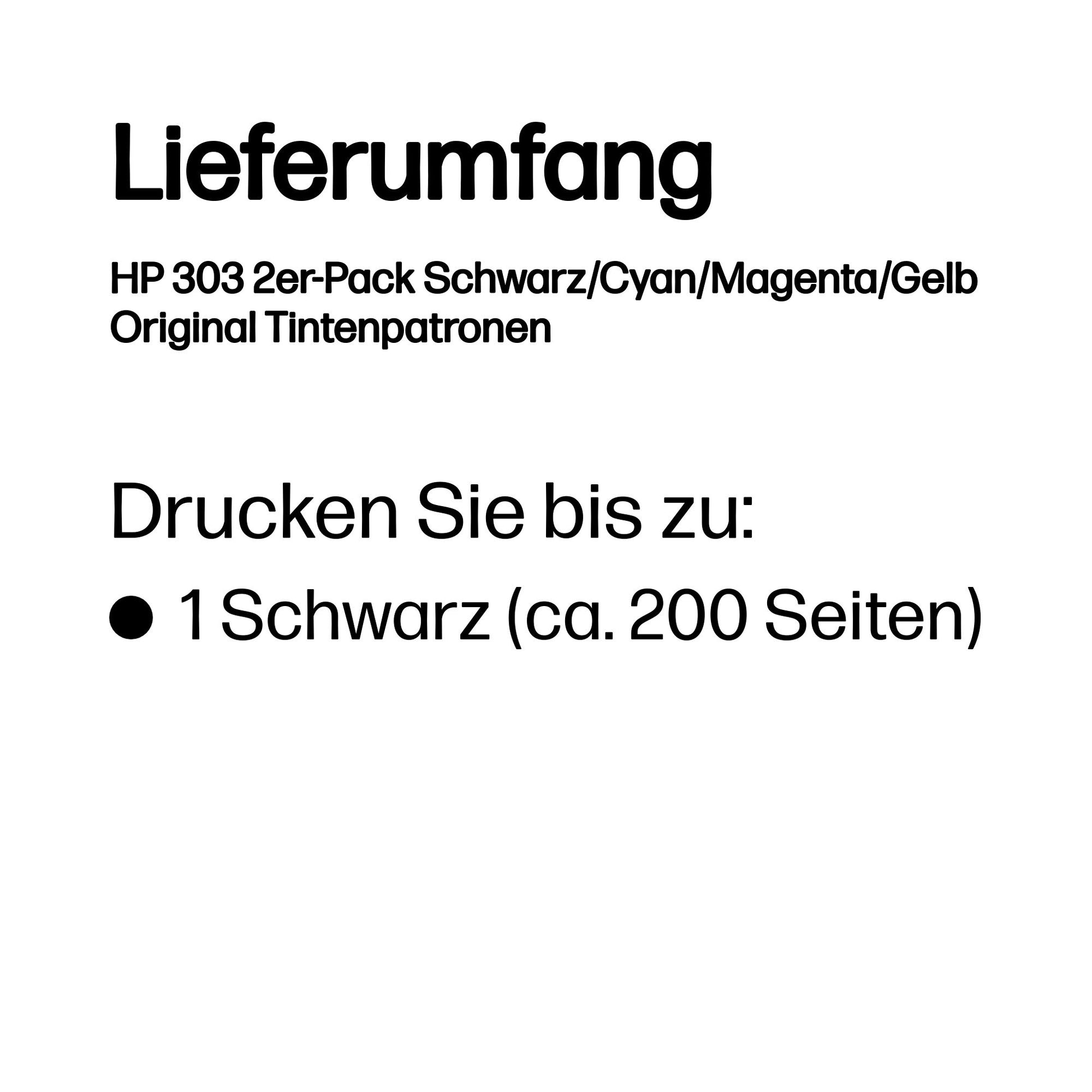 HP 303 Tintenpatronen-Multipack, Schwarz/Cyan/Magenta/Gelb (Original) – für Envy 6200/7134/7800