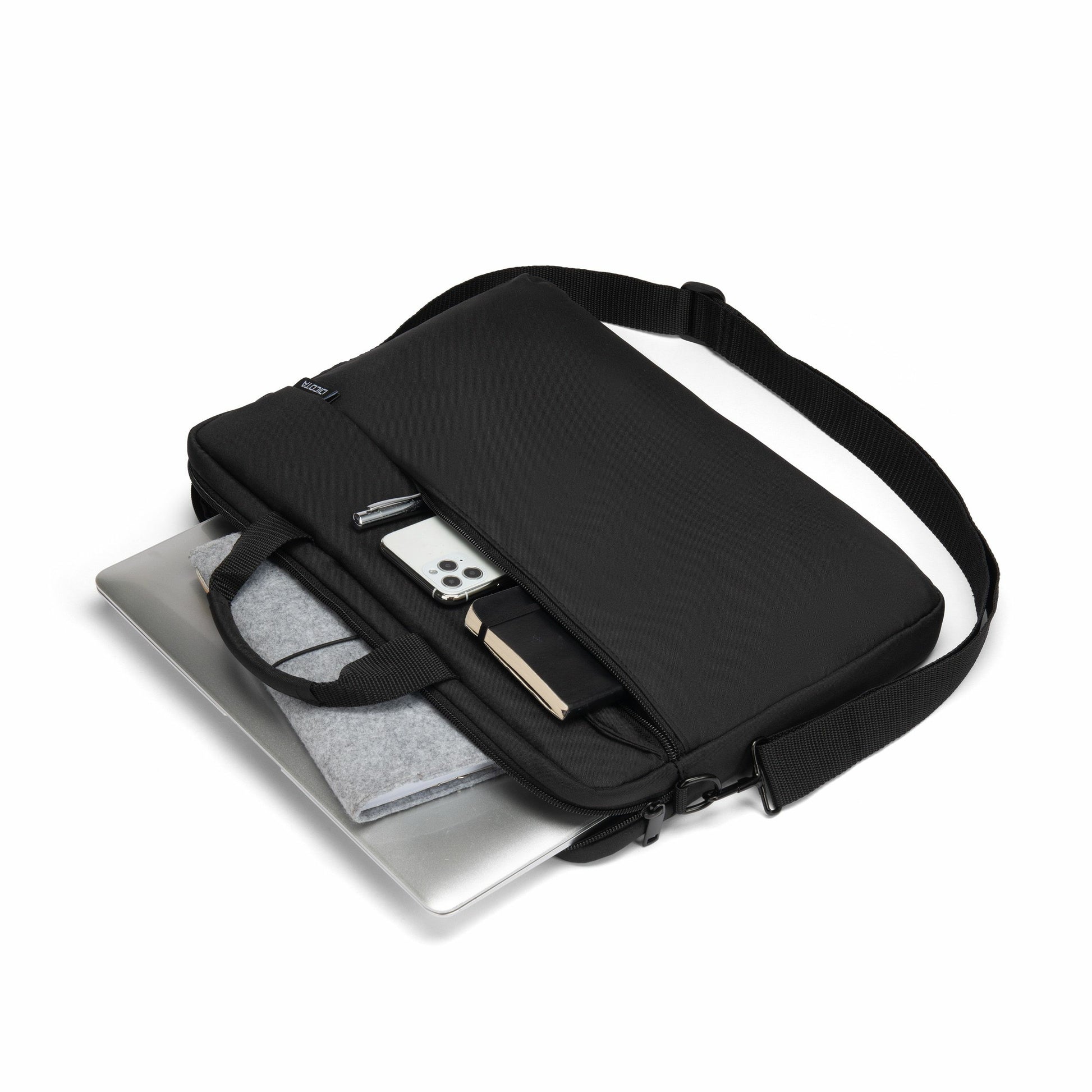 DICOTA Notebook-Tasche bis 16" – abnehmbarer Schultergurt, stossfest – Schwarz