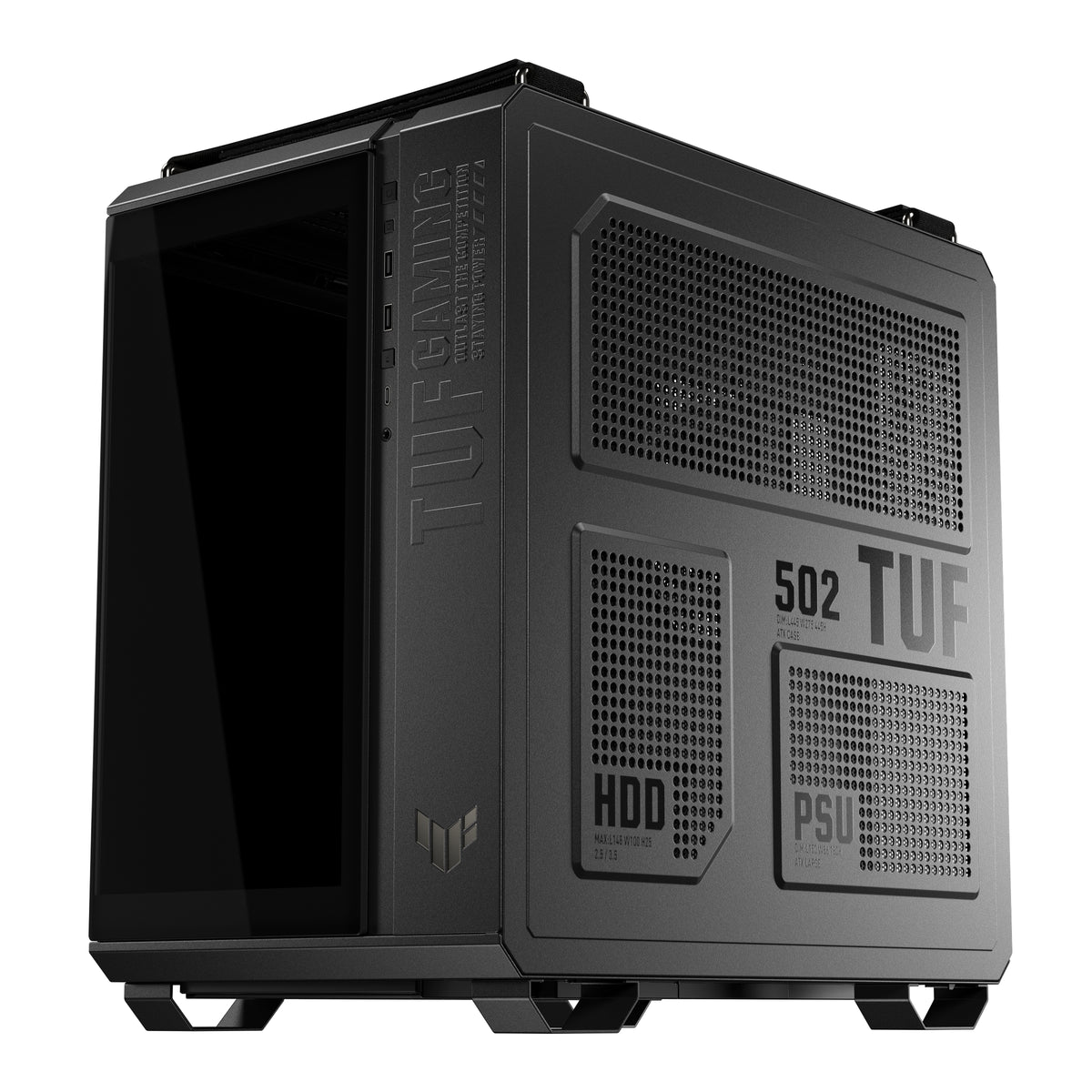 ASUS TUF Gaming GT502 Horizon TG – PC-Gehäuse – ATX/mATX/Mini-ITX, 4×3,5", 4×2,5", Seitenfenster, Schwarz