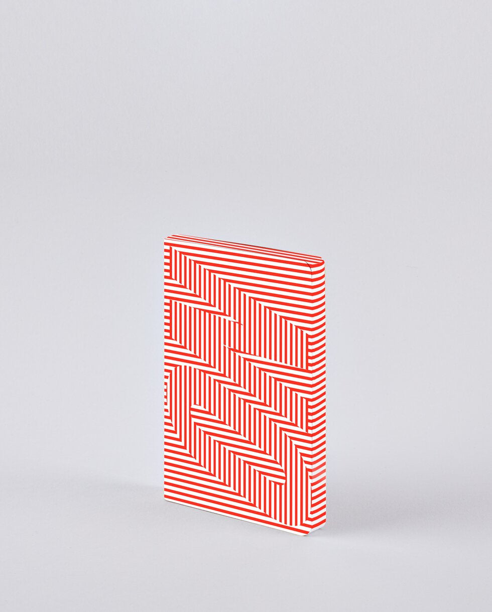 nuuna Notizbuch – A6 – punktiert – 176 Seiten – 120 g/m² – Softcover, Fadenheftung, nummeriert – rot/weiß