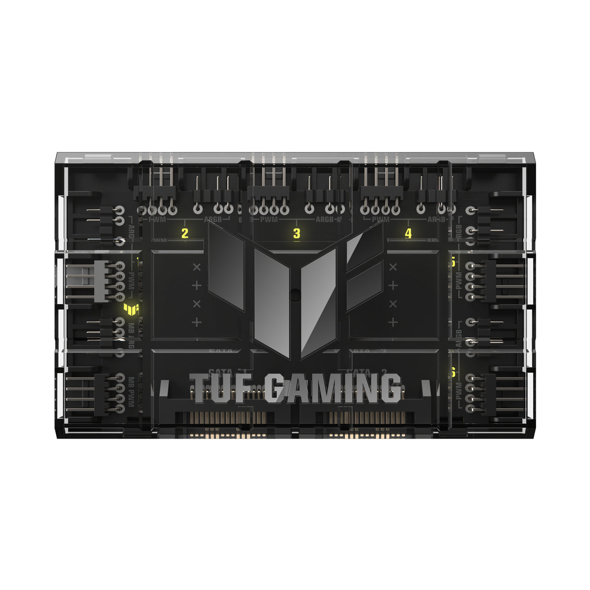 ASUS Lüfter-Hub – 6×4-polig, 6×ARGB, SATA, Schwarz, 115×69×17,7 mm