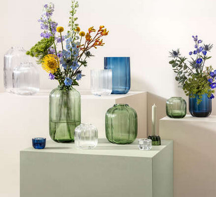 Villeroy & Boch Vase, Glas, Grün, 16 × 19 cm, spülmaschinenbeständig, 1 Stück – Fleur