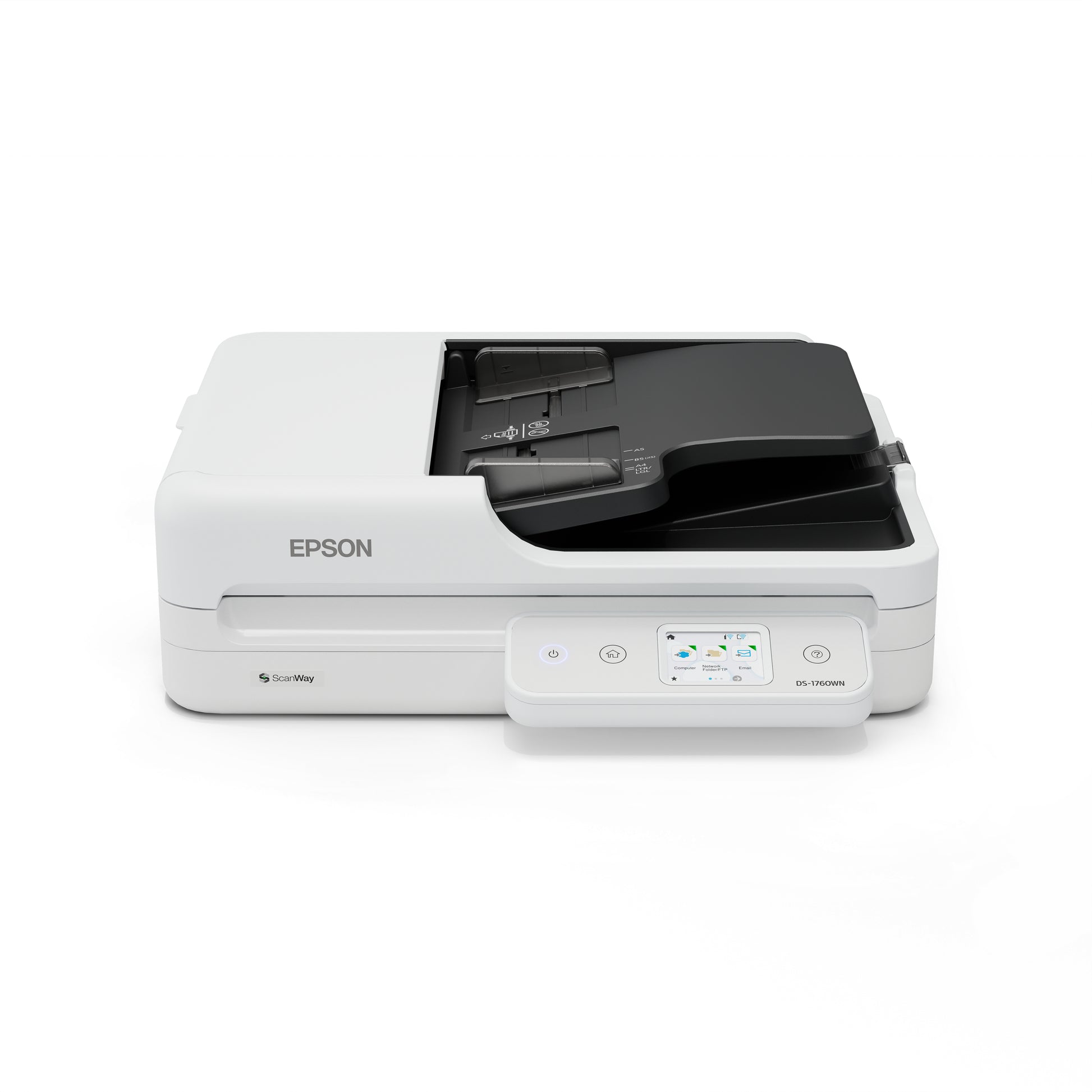 Epson WorkForce DS-1760WN – Flachbett + ADF, A4, Duplex, 30 ppm, ADF 60 Blatt, WLAN/LAN, 1'200 dpi