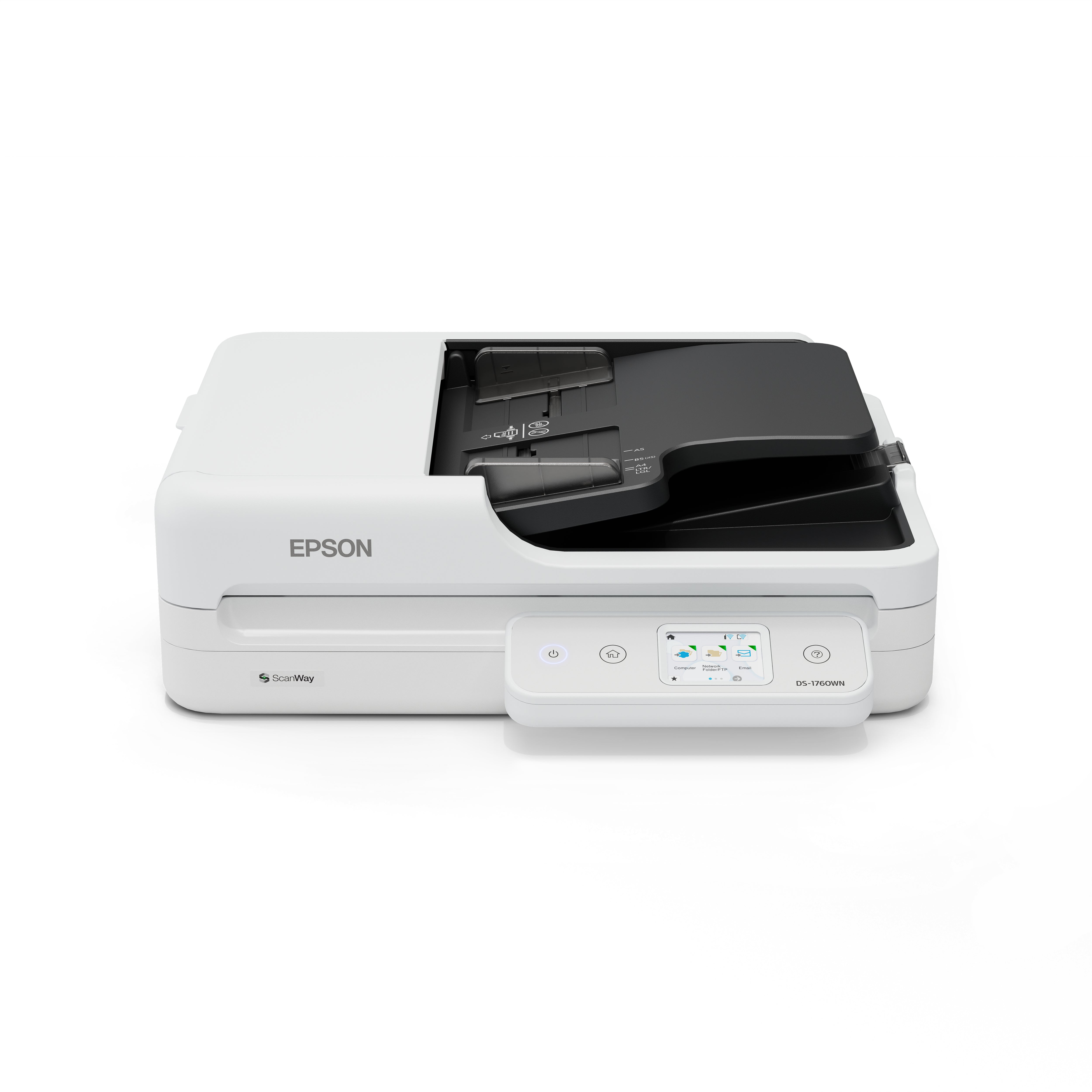 Epson WorkForce DS-1760WN – Flachbett + ADF, A4, Duplex, 30 Seiten pro Minute, ADF 60 Blatt, WLAN/LAN, 1200 dpi