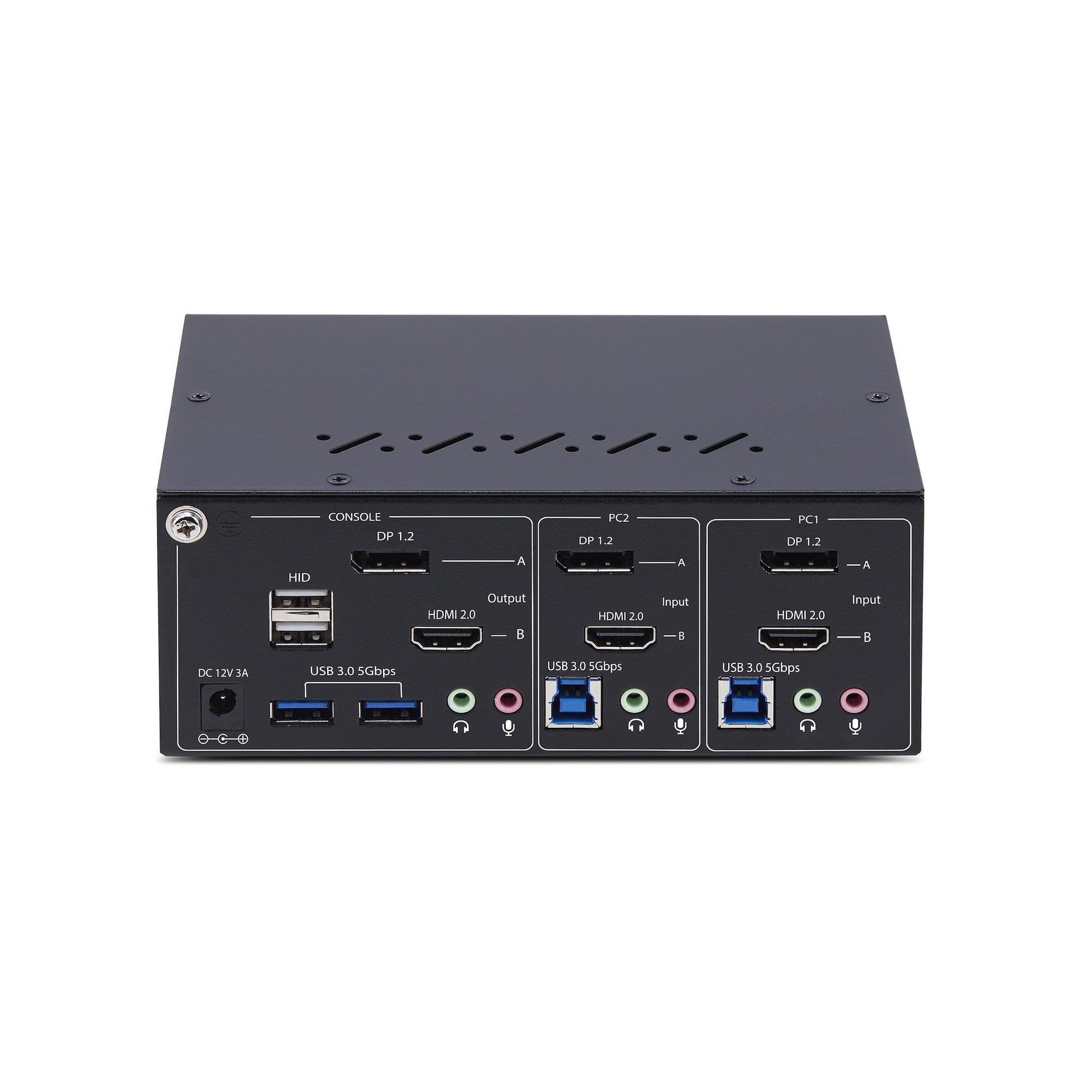 StarTech.com 2-Port Dual-View DP/HDMI KVM-Switch – 4K/60 Hz, USB 3.0-Hub, Audio
