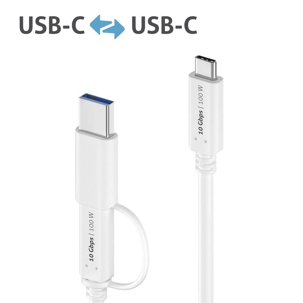 PureLink USB-C auf USB-A Kabel – USB 3.2 Gen 2 (10 Gbit/s) – 0,5 m – PD 100 W – Vergoldete Kontakte