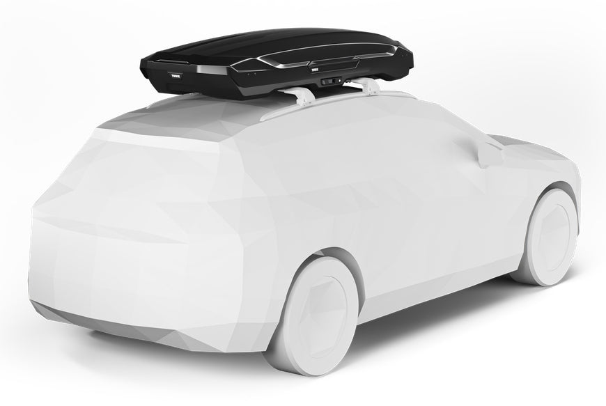 Thule Dachbox Motion 3 XXL Low – bis 75 kg, 450 l, 232 × 92 × 37 cm – schwarz glänzend