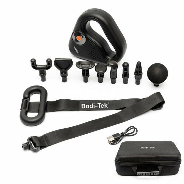 Bodi-Tek Massagepistole – Schwarz, Perkussionsmassage, Akkubetrieb, 4 Programme