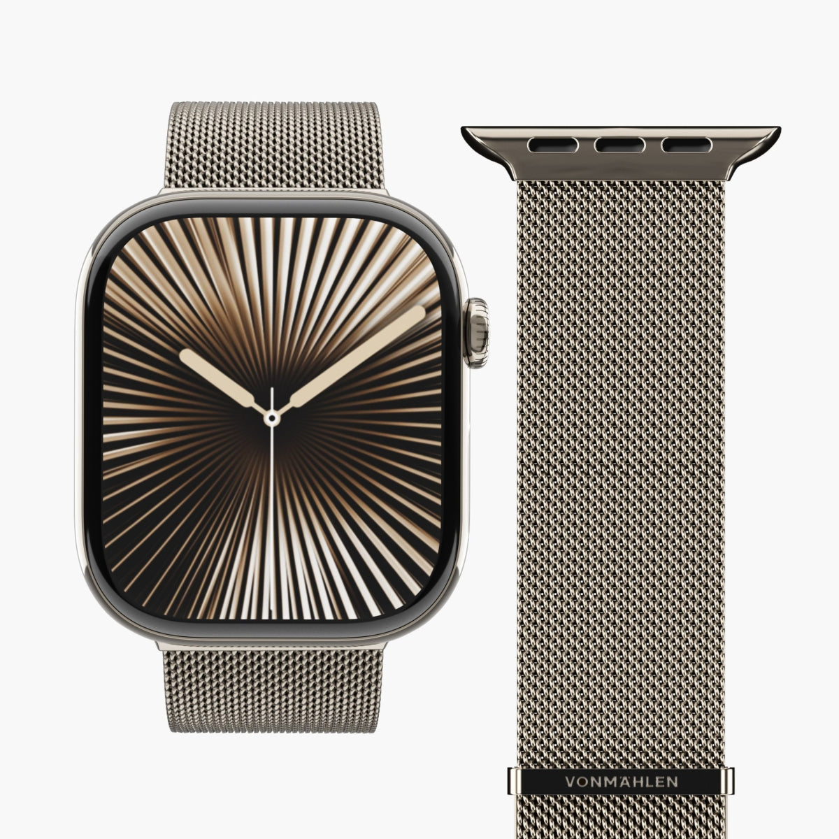 Vonmählen Milanese Loop 2 – Armband – für Apple Watch 40/41/42 mm, Desert Sand, Edelstahl