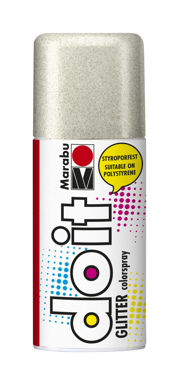 Marabu do it – Farbspray – Silber Glitter, 150 ml, für Karton, Holz & Glas