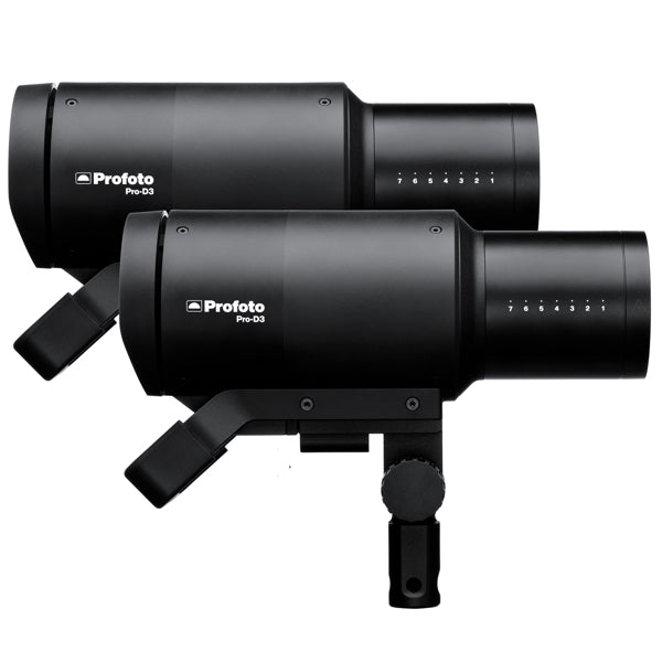 Profoto Pro-D3 750 Duo Kit Studioblitz – 750 Ws, Leitzahl 100 – 6300 K, CRI 92 – für Profoto – Schwarz