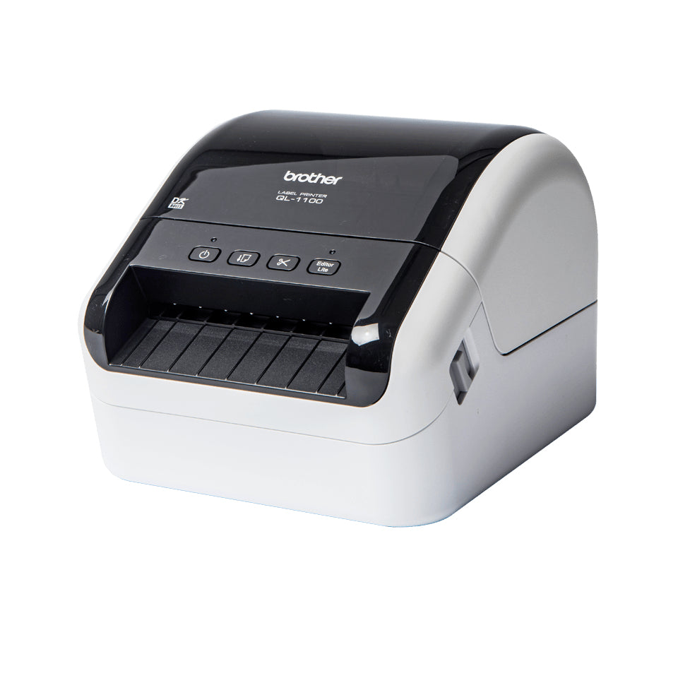 Brother QL-1100C – Etikettendrucker, Thermodirekt, USB, 300 dpi, 110 mm/s, für Etiketten bis 104 mm