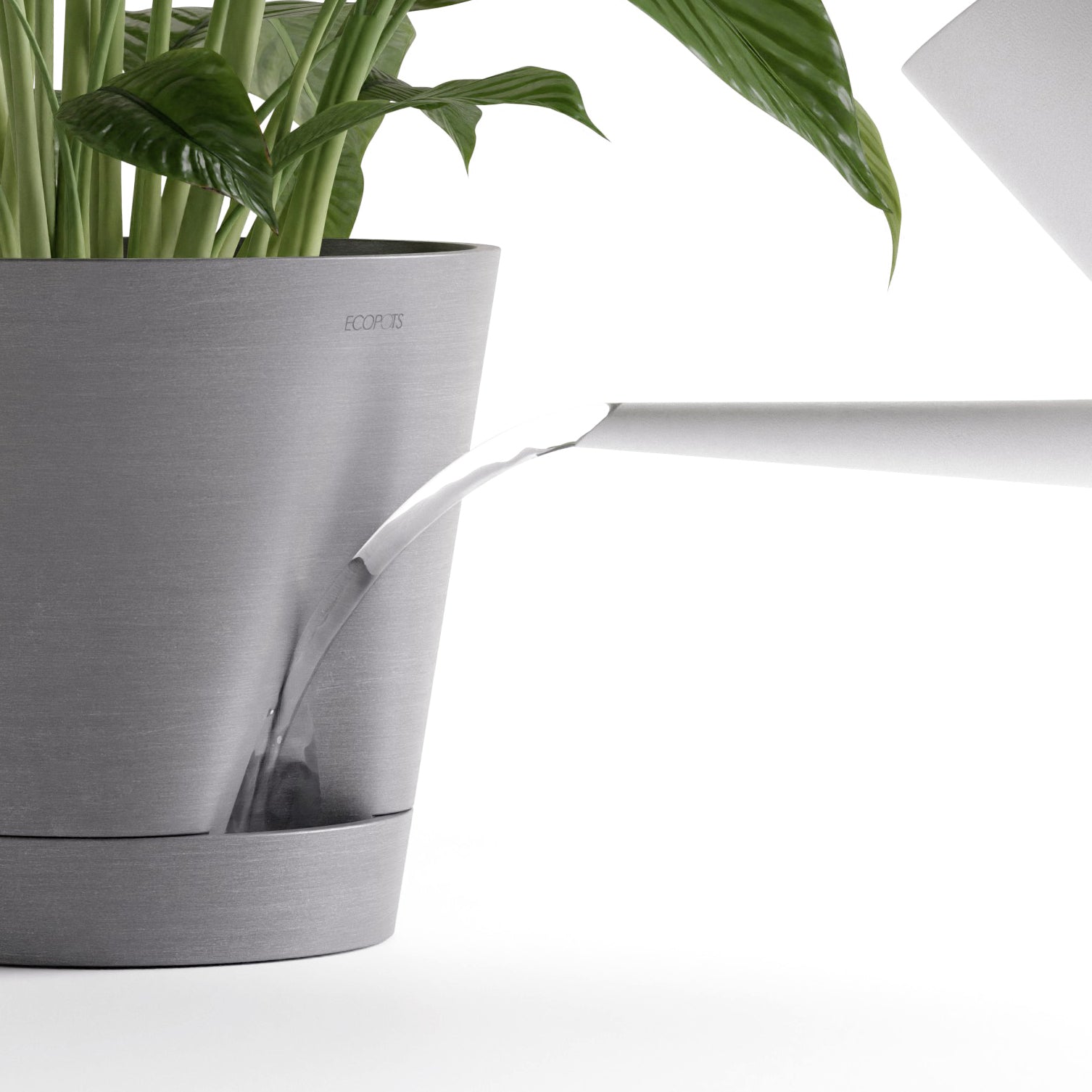 Ecopots Venice 2 Blumentopf – 60 l – Recycling-Kunststoff, Hellgrau