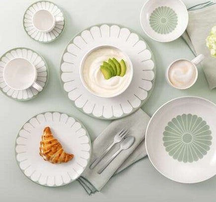 Villeroy & Boch Fleur Dessertschale – Porzellan, Grün, Rund, 6 Stück