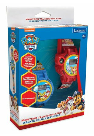 Lexibook Paw Patrol DMWTW1PA – Kinderuhr mit Walkie-Talkie, Reichweite bis 200 m, USB-C, Blau/Rot