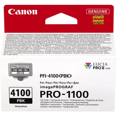 Canon PFI-4100 Foto-Schwarz Tintenpatrone (Original) – 206 Seiten – für ImagePROGRAF PRO-1100