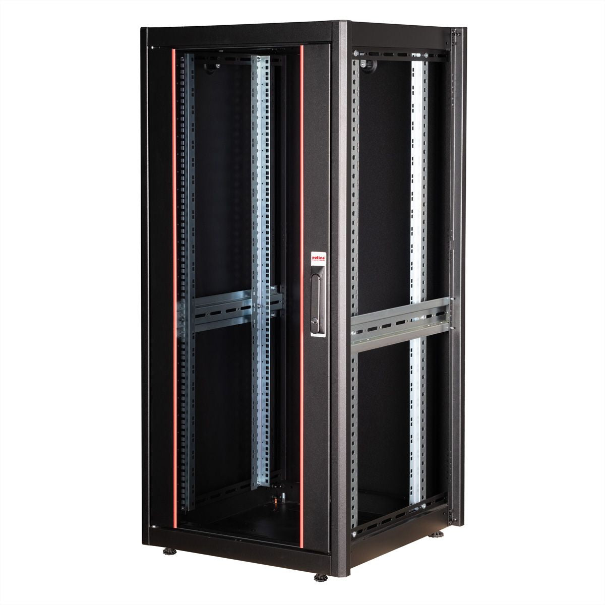 ROLINE Basic – 19" Netzwerkschrank 26U, IP20, abschliessbar, 600 × 600 × 1300 mm, schwarz, Stahl