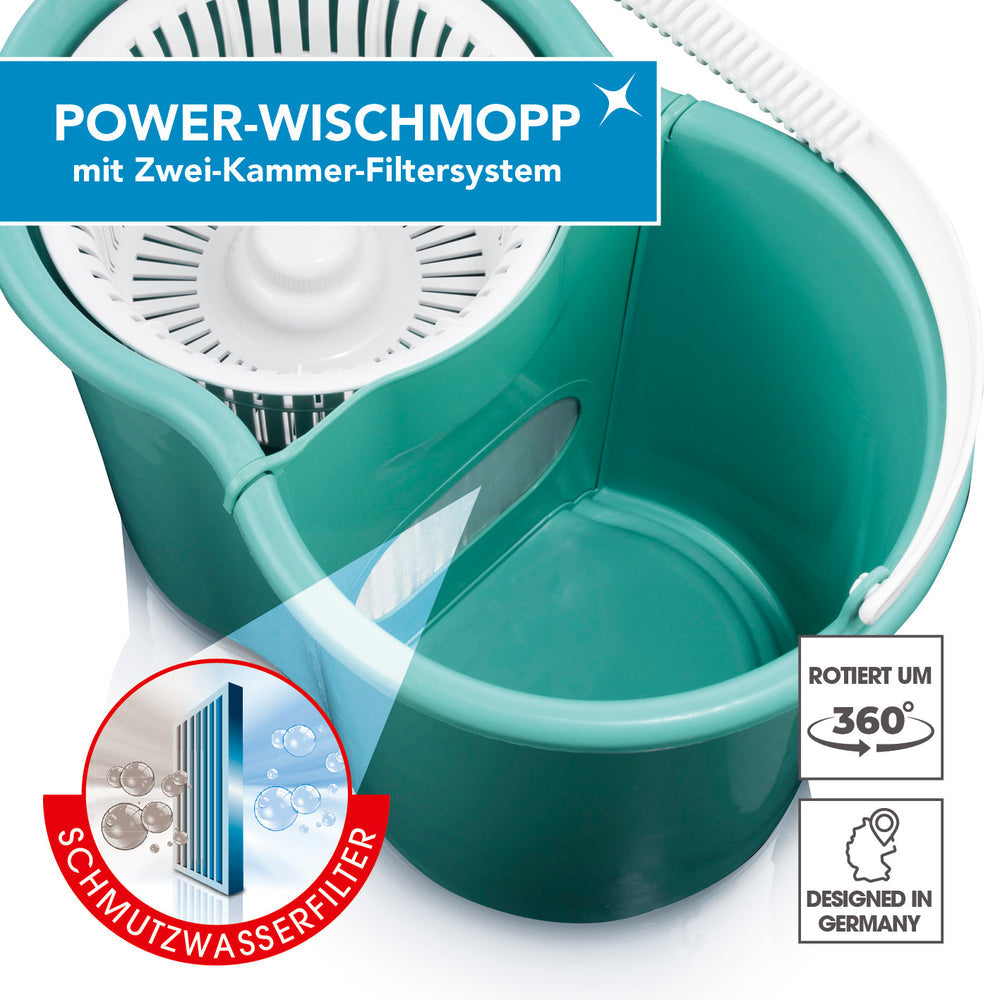 CLEANmaxx Wischmopp – türkis, für Laminat