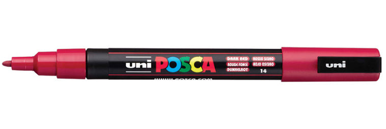 Uni-Ball Non-Permanent-Marker – Rundspitze 0,9-1,3 mm – Dunkelrot