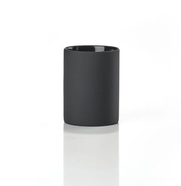 Zone Denmark Karma Zahnbürstenhalter – Ø7,6×10 cm, Steingut, Schwarz