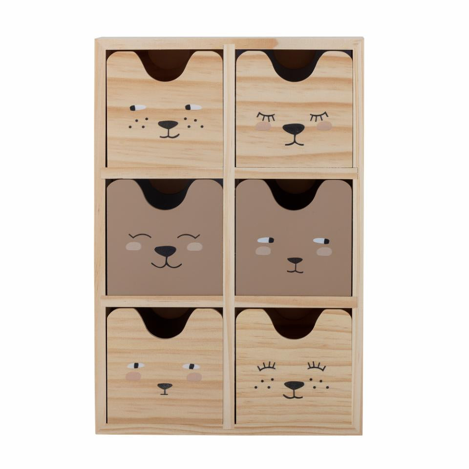 Bloomingville Schubladenturm 6 Schubladen – Holz – Natur – 80 × 180 × 270 mm