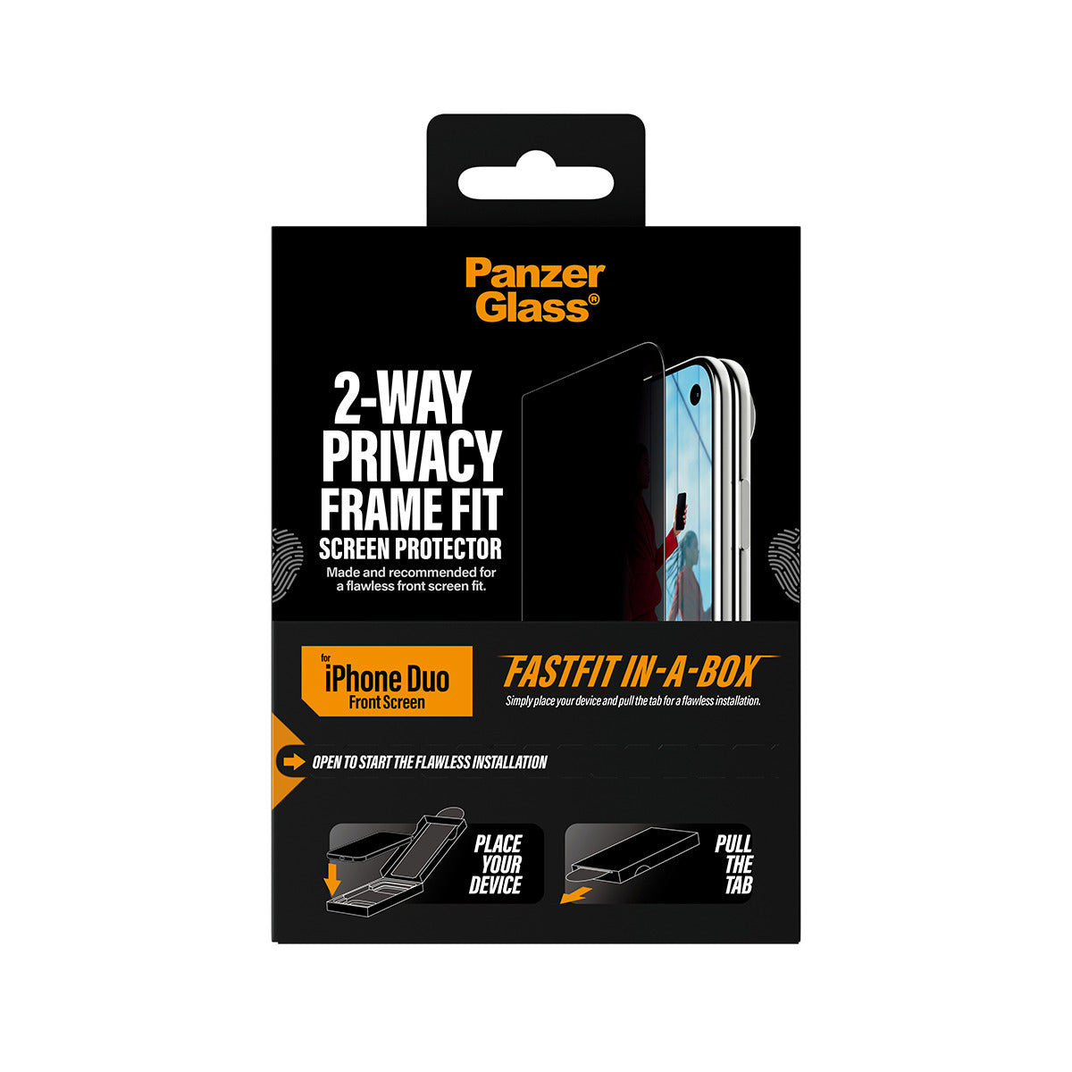 PanzerGlass Privacy-Filter (Panzerglas), Ultra-Weit Passend – für iPhone Duo
