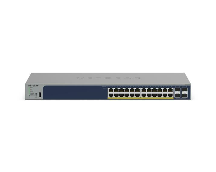 NETGEAR GS728TPP – Managed Switch – 24×GbE, 4×SFP, L2/L3, PoE+ 380 W, 19" Rack