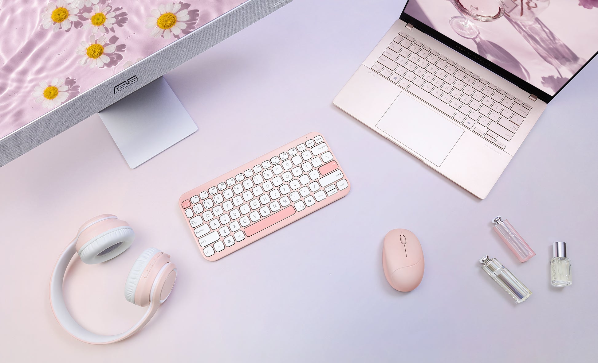 ASUS Fragrance MD101 – Maus – Kabellos (Bluetooth/2,4 GHz), 2400 DPI, beidhändig, Weiss
