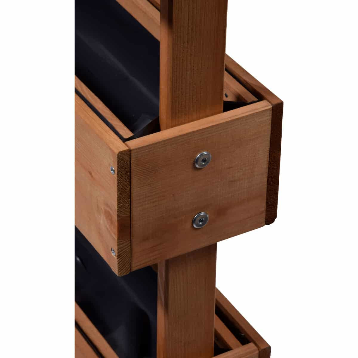 Dobar Pflanzbeet – 49,5 × 78 × 30 cm – Kiefernholz & Kunststoff, Braun, 3 Sektionen
