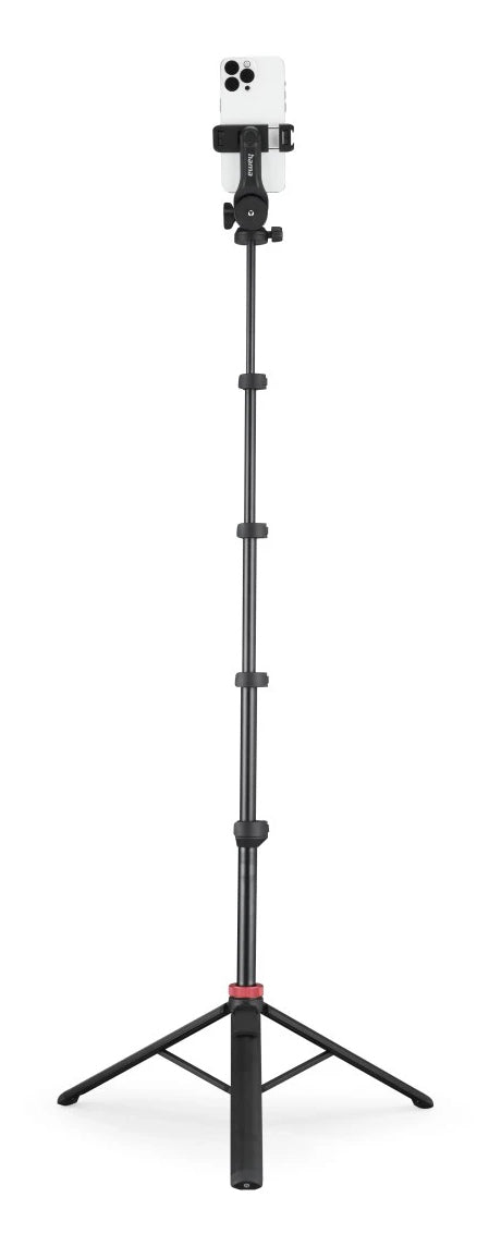 Hama Solid 160 2D Stativ – bis 160 cm, 2 kg Traglast – Schwarz – Bluetooth 5.3 – 1/4" Gewinde