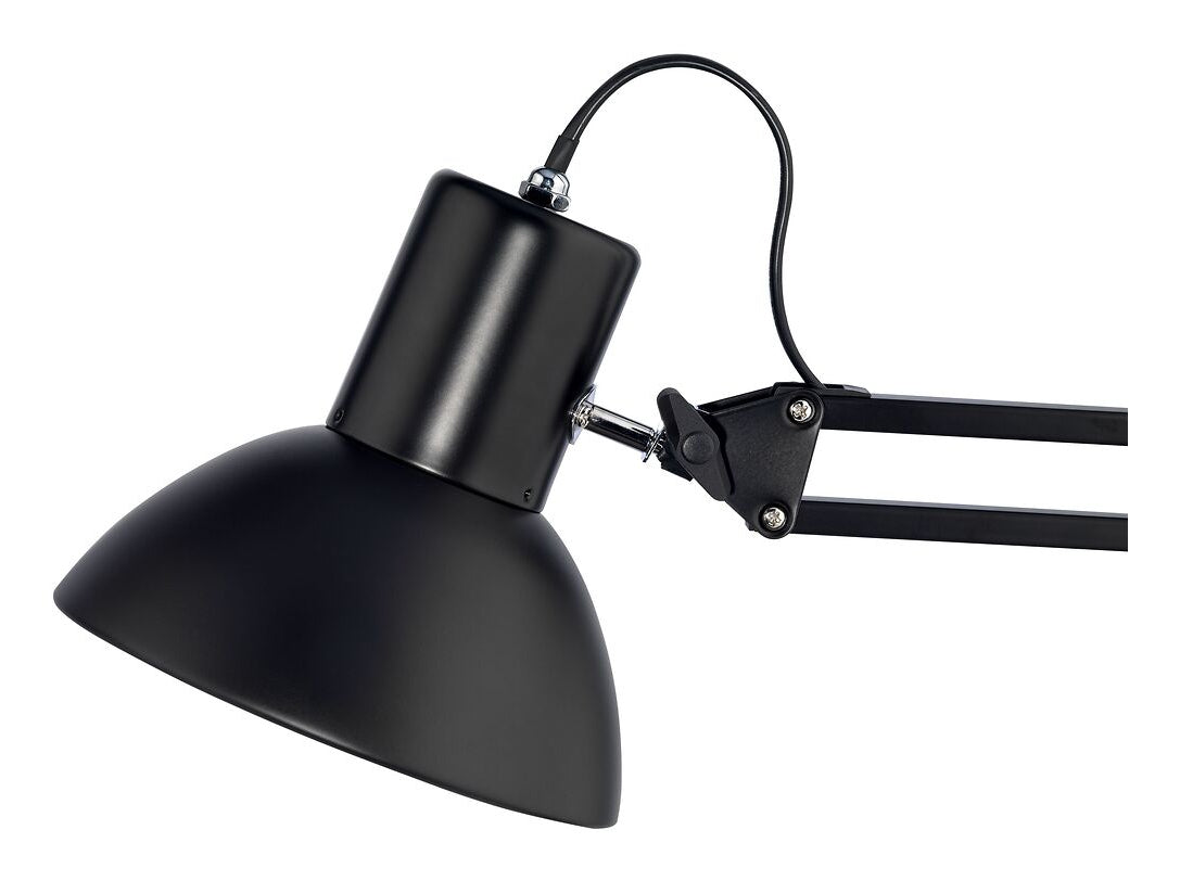 Unilux Tischleuchte SUCCESS 80 – E27, Höhenverstellung 0–66,0 cm, Klemme & Sockel – Schwarz