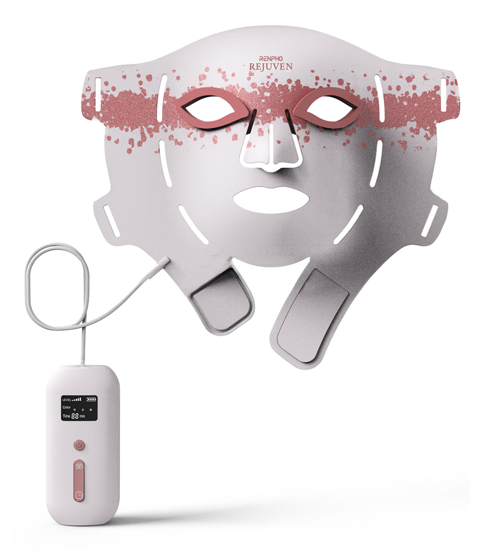 Renpho LED-Gesichtsmaske Artemis Blush E100B-1 – 30 min, Akku, Weiss/Pink – Silikon