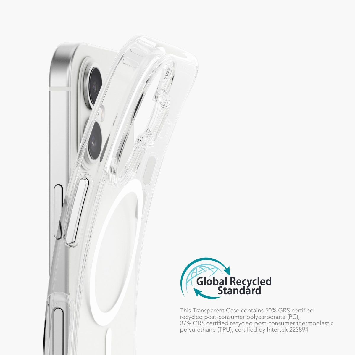Vonmählen Backcover – für Apple iPhone 16 Plus, MagSafe, Kunststoff, Transparent/Weiss