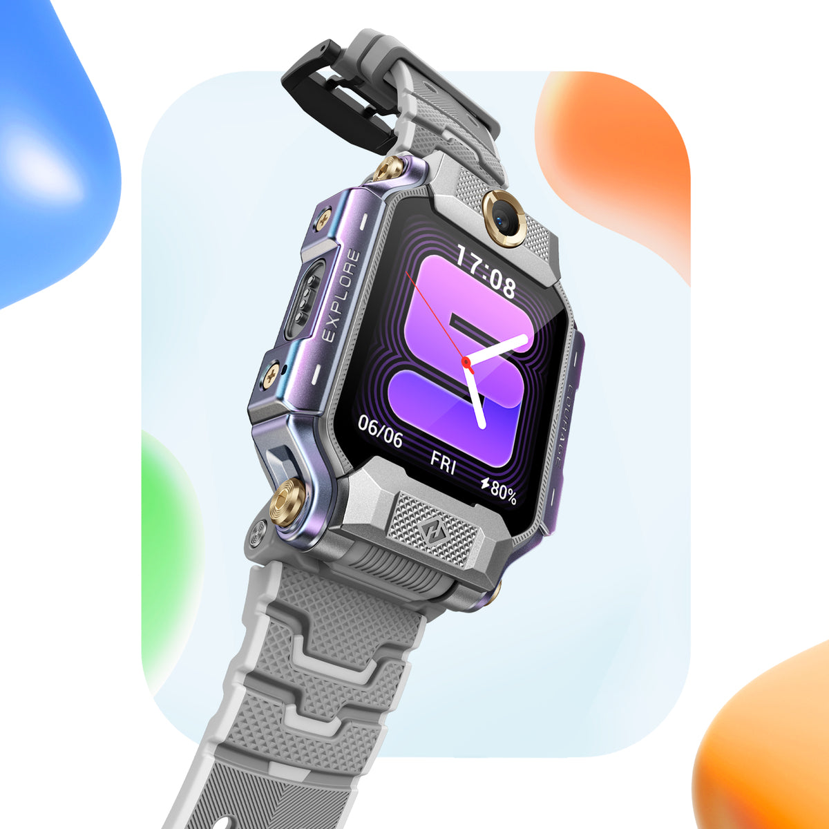 Imoo Watch Phone X10 45 mm GPS + Cellular – Glas Grau, für iPhone