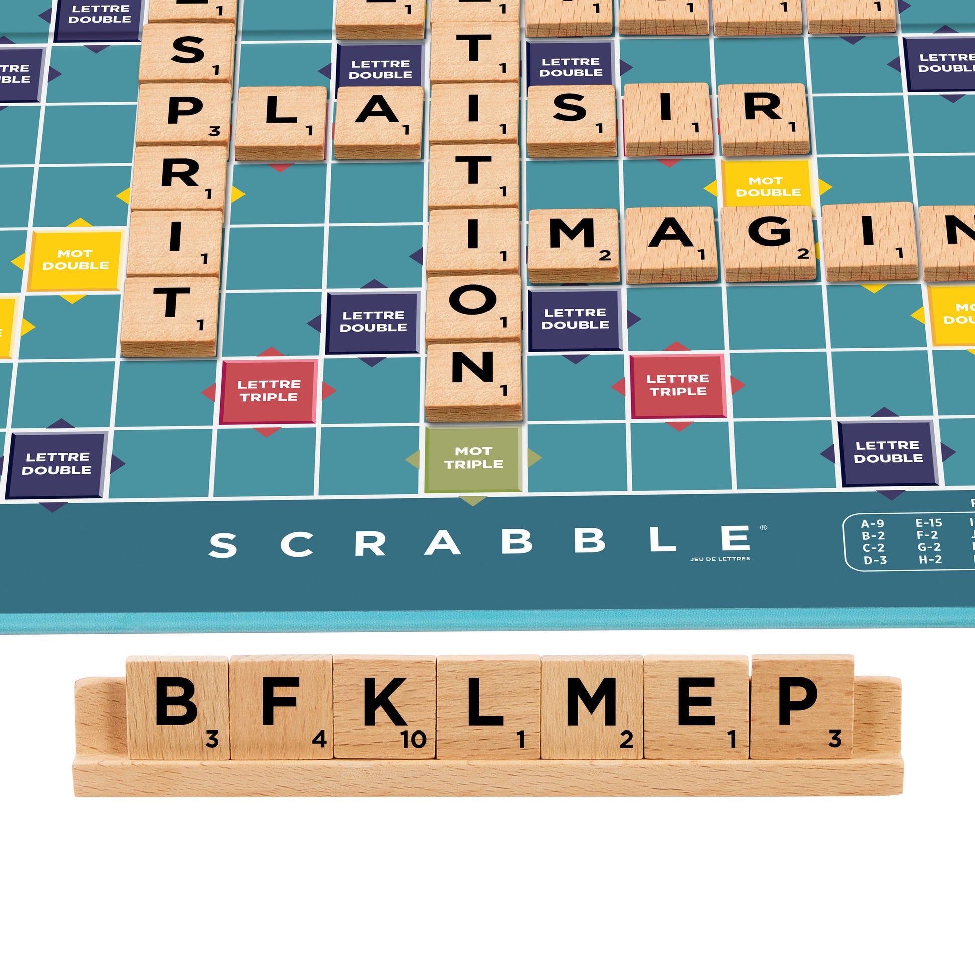 Mattel Scrabble Original Holz 2 in 1 – Brettspiel, 2–4 Spieler, ab 8 Jahren, 30 Min., FR
